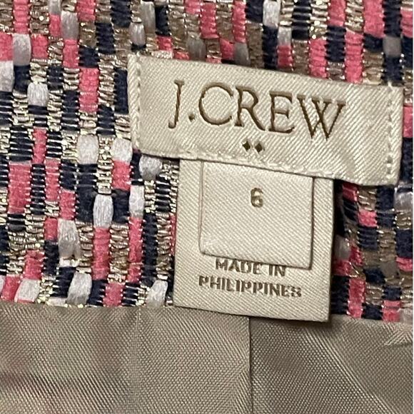 J.Crew Gold Sparkle Pink Tweed Mini Skirt size 6 - Picture 5 of 7